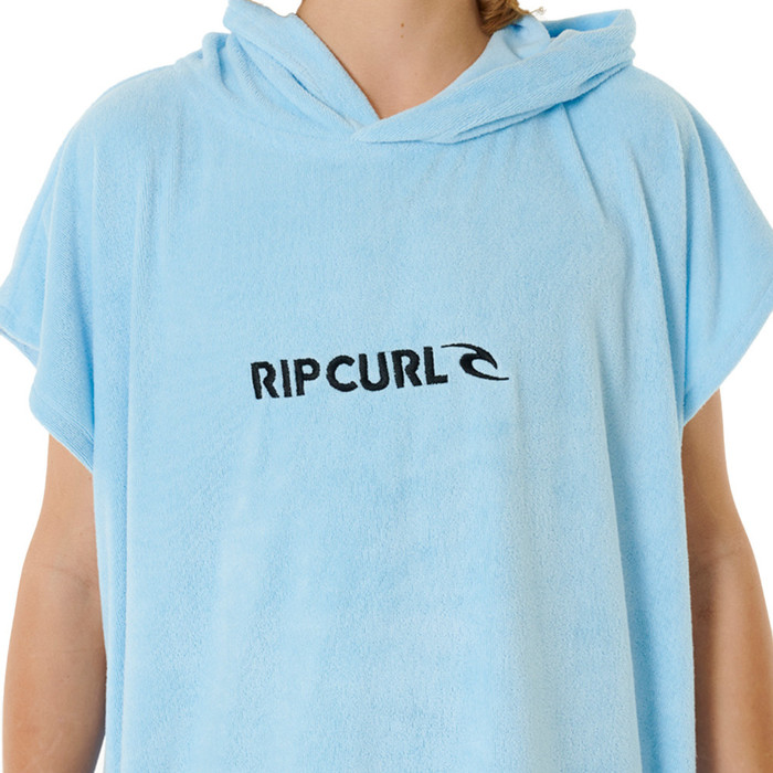 2023 Rip Curl Junior Brand Toalla con Capucha Albornoz / Poncho 007BTO - Cool Blue